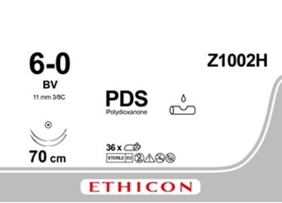PDS II фіолетовий 70CM M0.7 USP6/0 дві голки BV, тип колюча Taper Point, 11мм, 3/8 кола